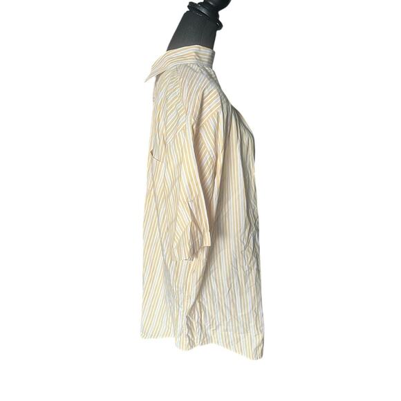 Daniel Cremieux Yellow Striped Silk Button-Down Shirt – Men’s Large - Picture 4 of 6